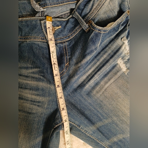 Blue Asphalt Flare Blue Jeans Distressed - Picture 6 of 10